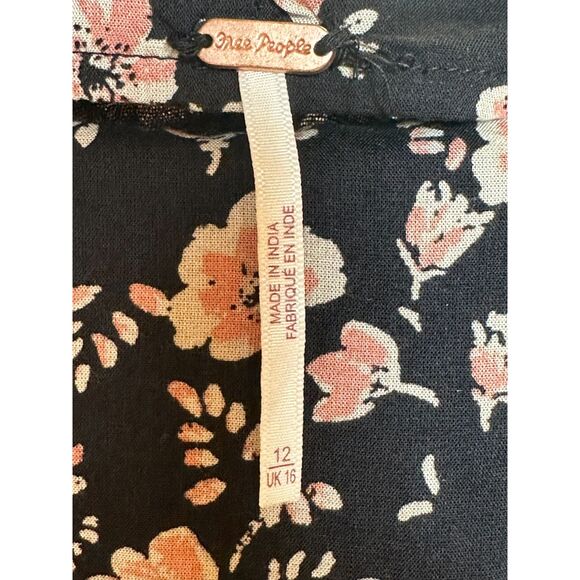 Free People Women's OB1406046 Size 12 Black Floral Maxi Skirt NWOT - Picture 5 of 9